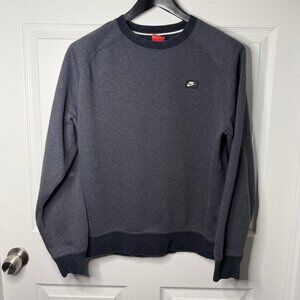 Nike Long Sleeve Crewneck Pullover Sweatshirt Sz L Black Gray 56323